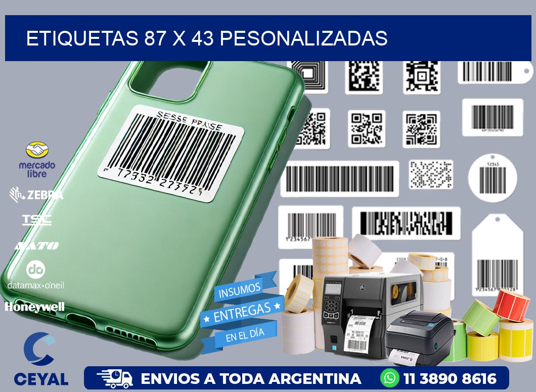 ETIQUETAS 87 x 43 PESONALIZADAS