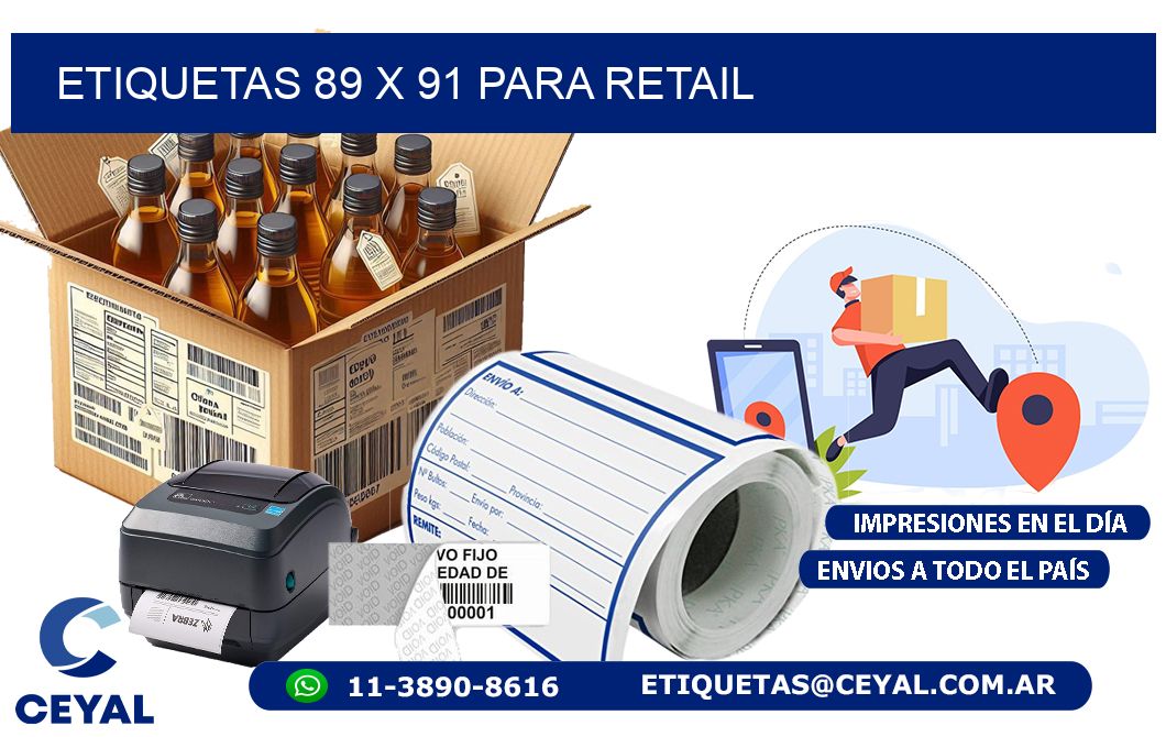 ETIQUETAS 89 x 91 PARA RETAIL