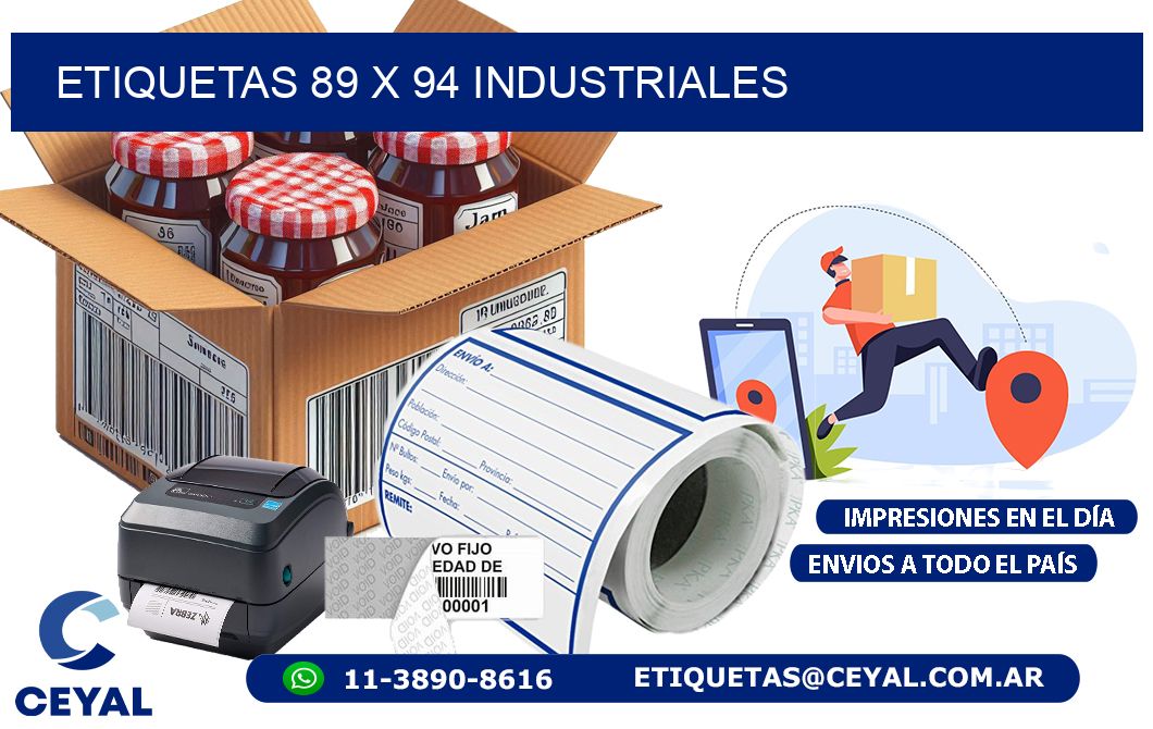 ETIQUETAS 89 x 94 INDUSTRIALES