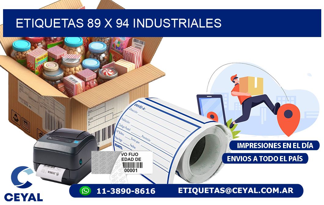 ETIQUETAS 89 x 94 INDUSTRIALES