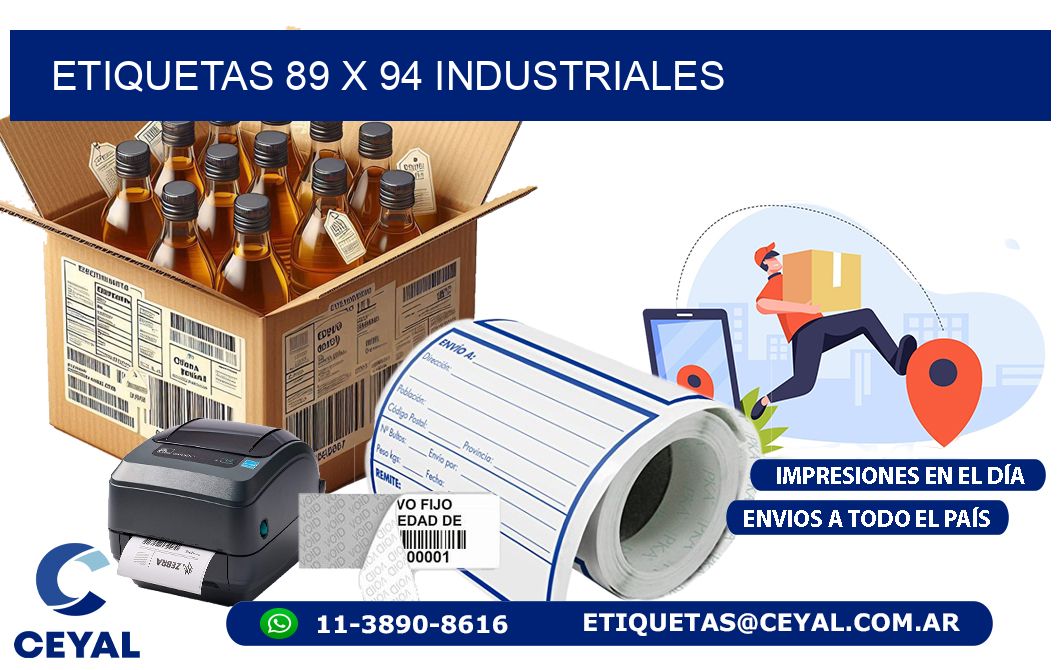 ETIQUETAS 89 x 94 INDUSTRIALES