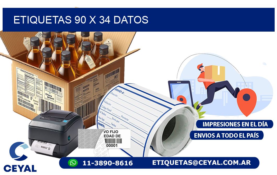 ETIQUETAS 90 x 34 DATOS