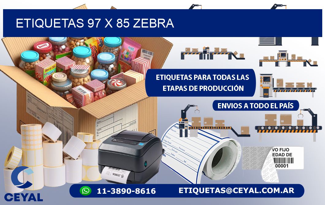 ETIQUETAS 97 x 85 ZEBRA