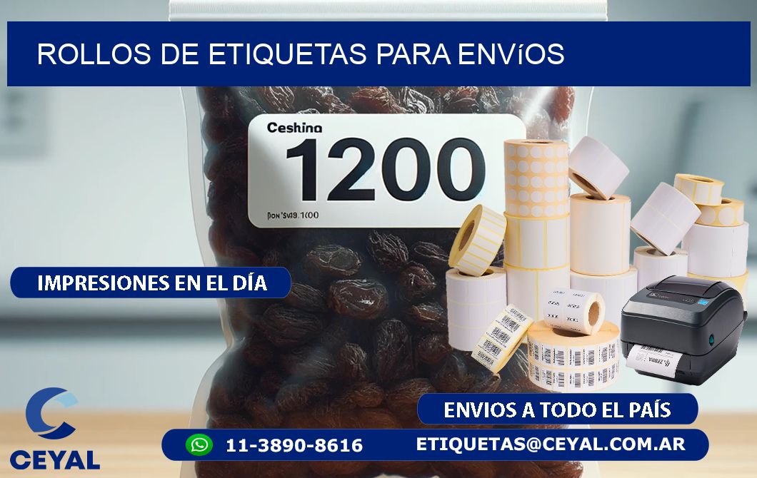 ROLLOS DE ETIQUETAS para envíos