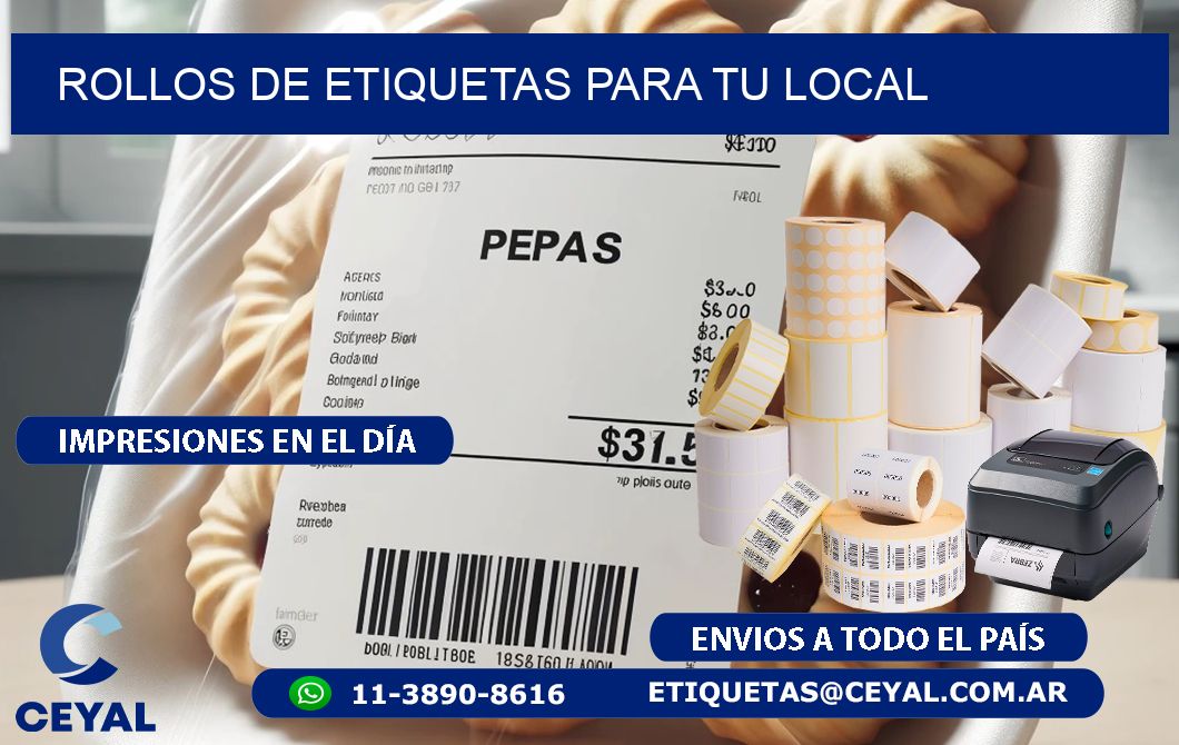 ROLLOS DE ETIQUETAS para tu local