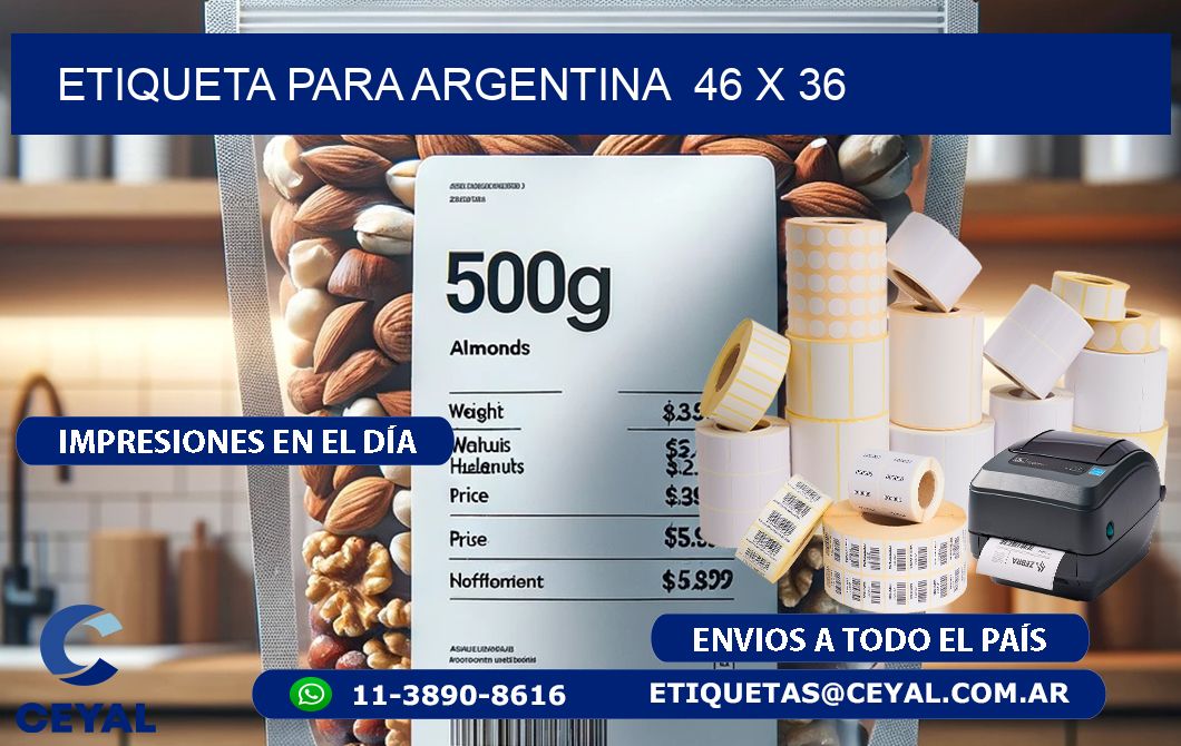 etiqueta para Argentina 46 x 36