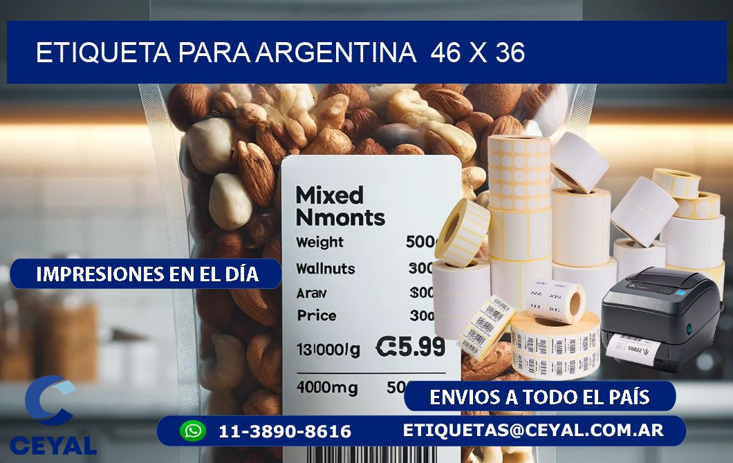 etiqueta para Argentina 46 x 36