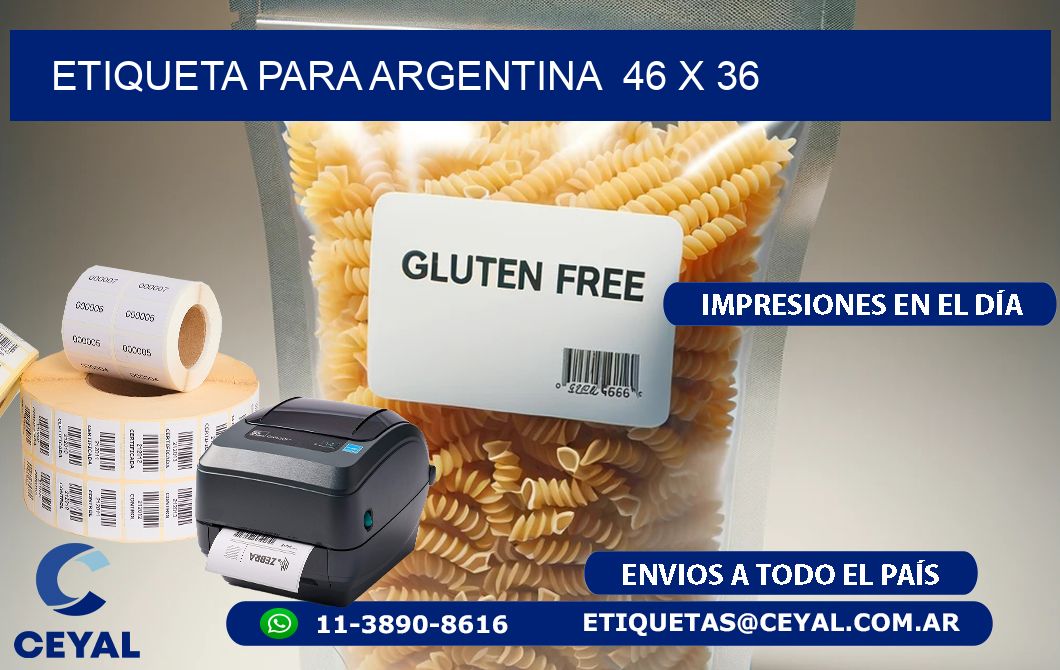 etiqueta para Argentina 46 x 36
