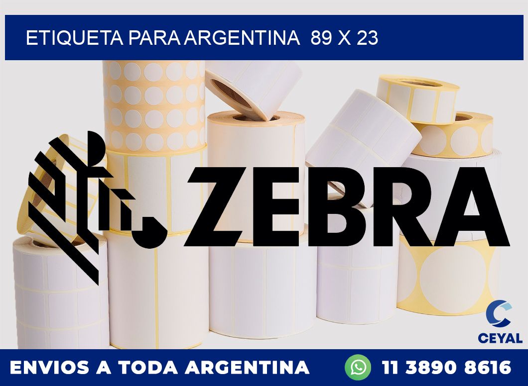 etiqueta para Argentina  89 x 23