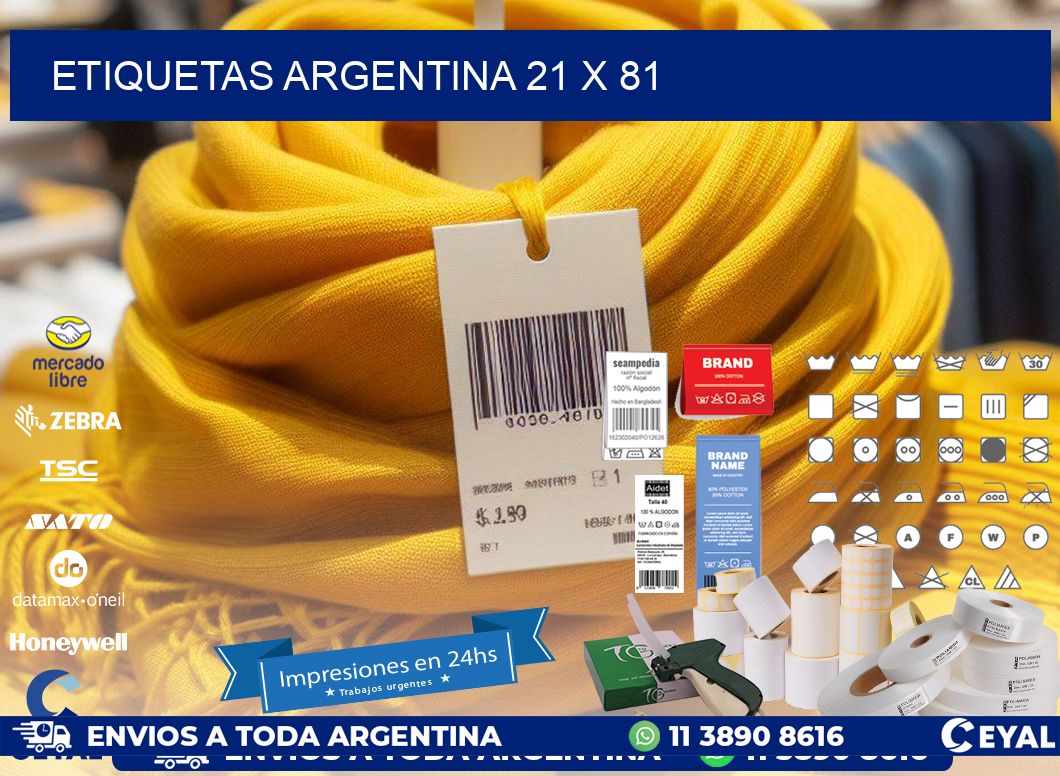 etiquetas argentina 21 x 81