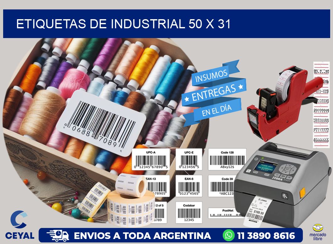 etiquetas de industrial 50 x 31