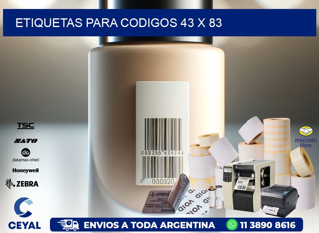 etiquetas para codigos 43 x 83