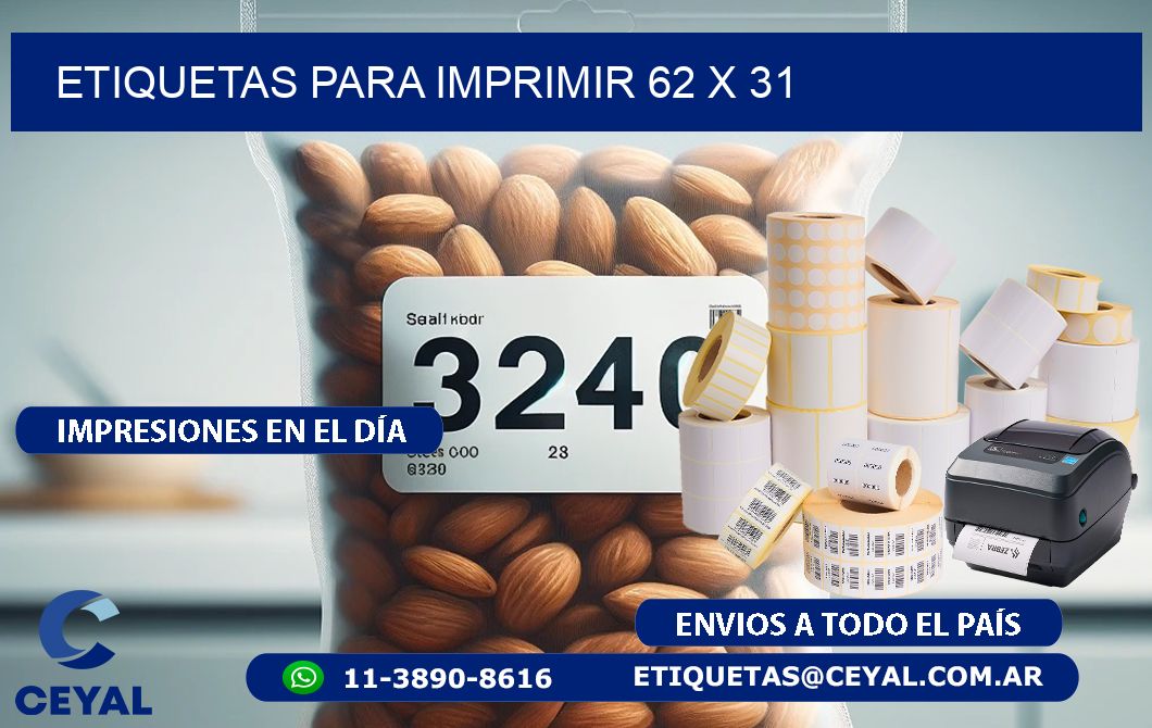 etiquetas para imprimir 62 x 31