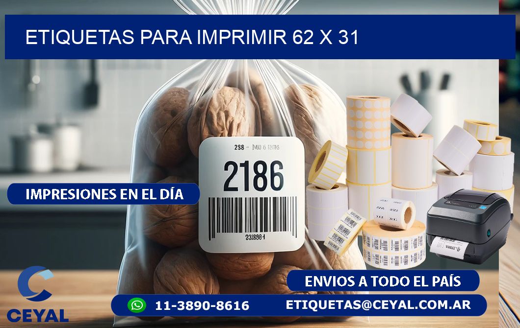 etiquetas para imprimir 62 x 31