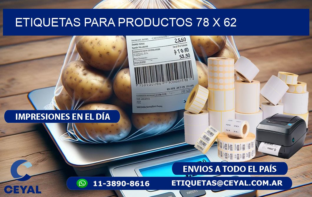 etiquetas para productos 78 x 62