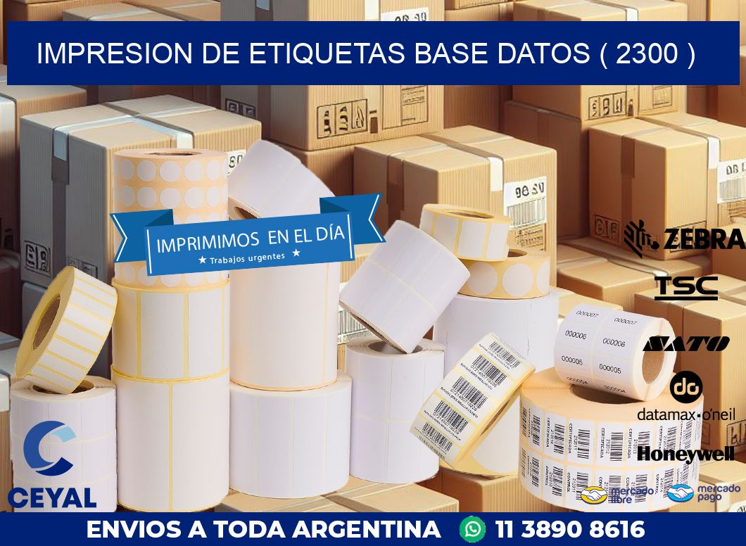 impresion de etiquetas base datos ( 2300 )