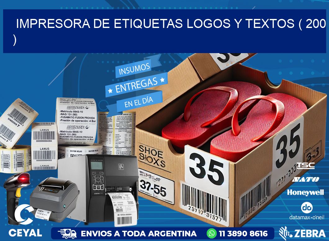 impresora de etiquetas logos y textos ( 200 )