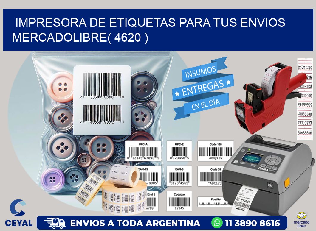 impresora de etiquetas para tus envios mercadolibre( 4620 )