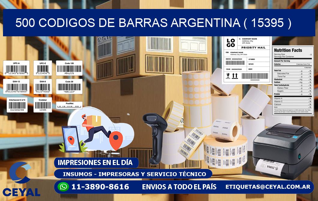 500 codigos de barras argentina ( 15395 )