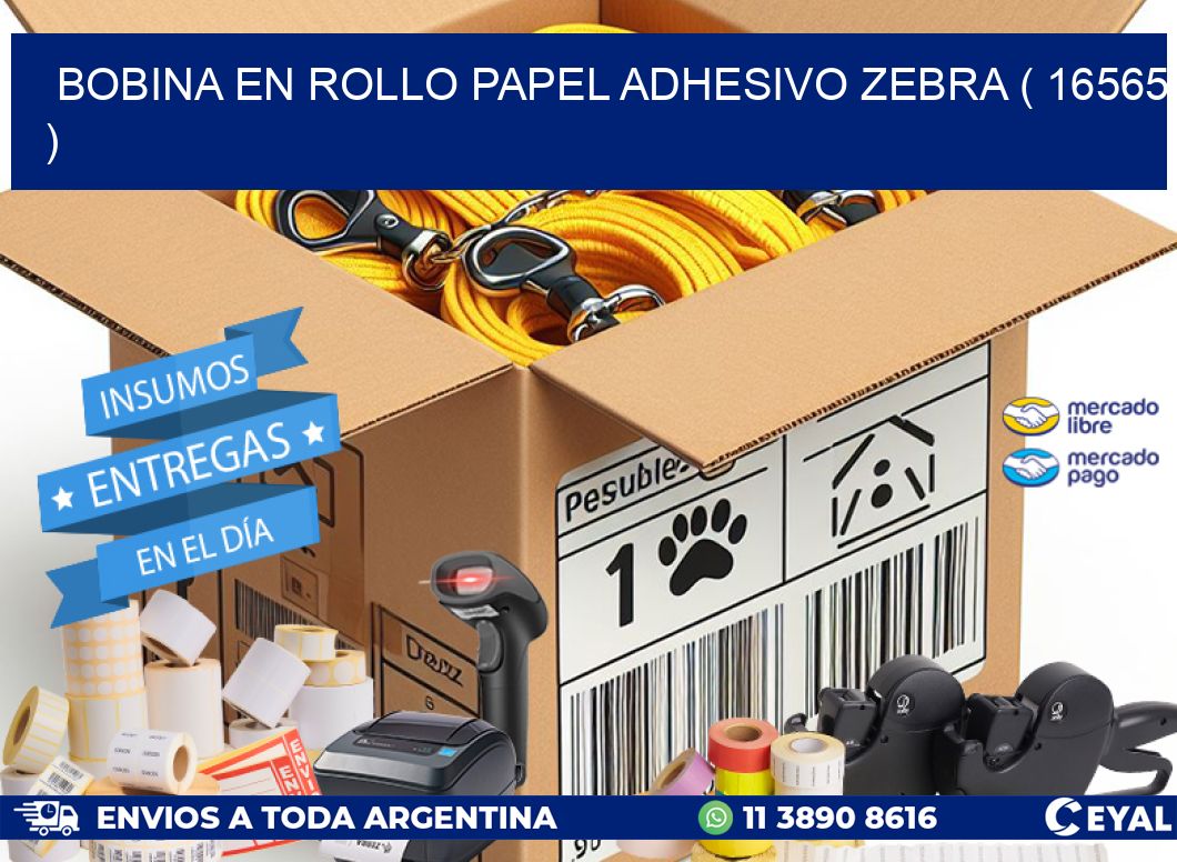 BOBINA EN ROLLO PAPEL ADHESIVO ZEBRA ( 16565 )