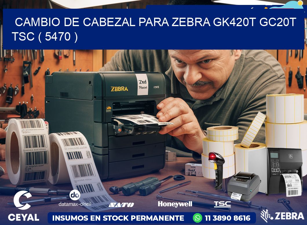 CAMBIO DE CABEZAL PARA ZEBRA GK420T GC20T TSC ( 5470 )