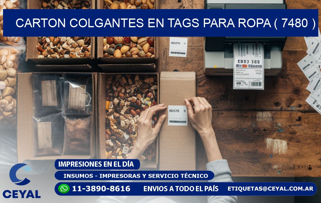 CARTON COLGANTES EN TAGS PARA ROPA ( 7480 )