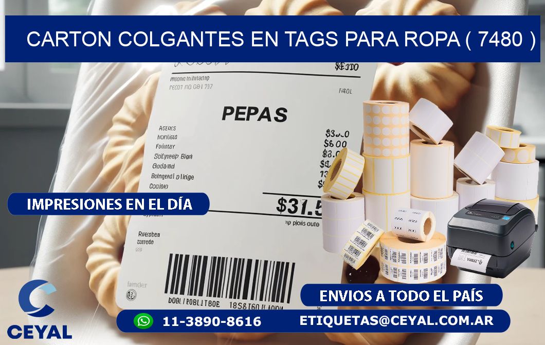 CARTON COLGANTES EN TAGS PARA ROPA ( 7480 )