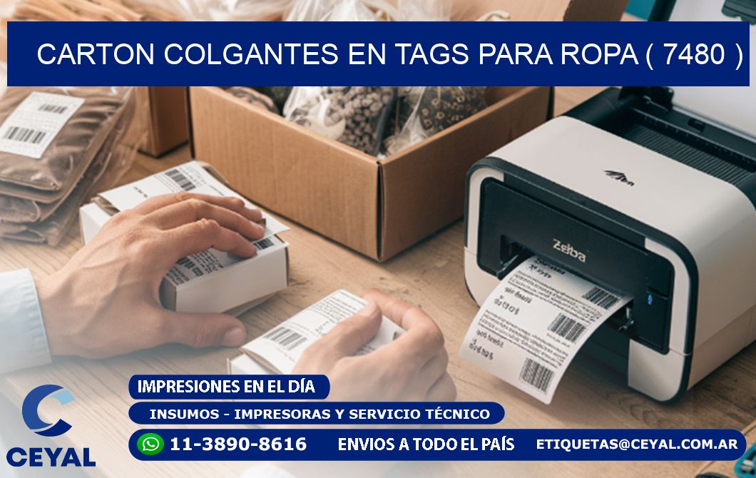 CARTON COLGANTES EN TAGS PARA ROPA ( 7480 )