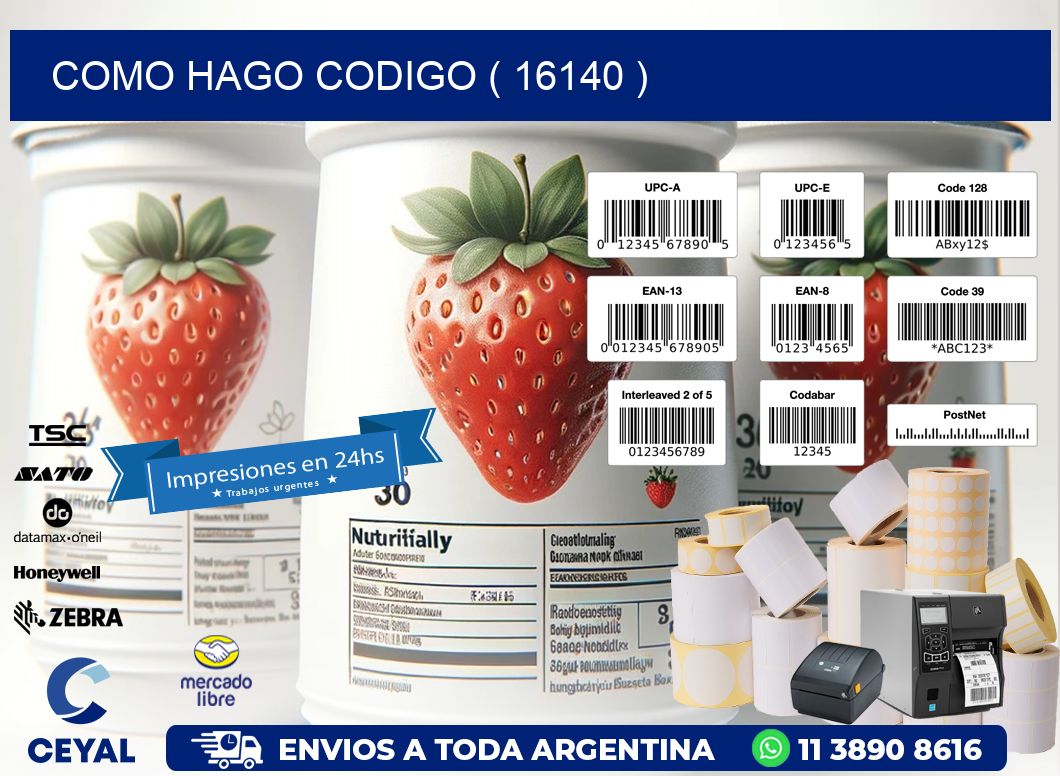 COMO HAGO CODIGO ( 16140 )