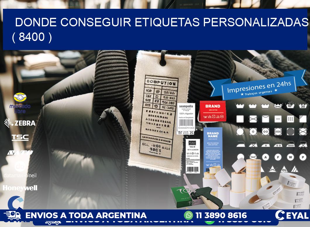 DONDE CONSEGUIR ETIQUETAS PERSONALIZADAS ( 8400 )