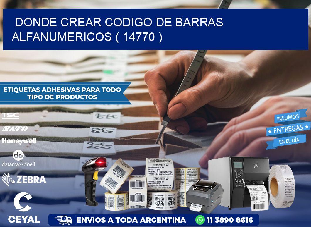 DONDE CREAR CODIGO DE BARRAS ALFANUMERICOS ( 14770 )