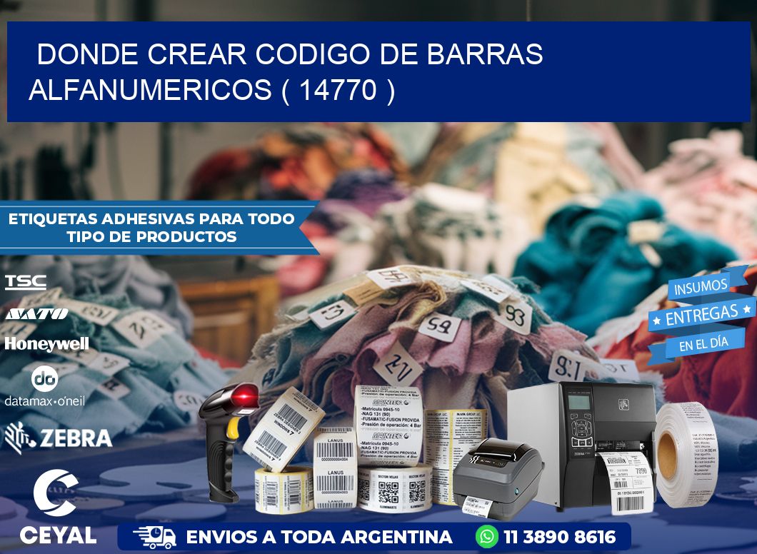 DONDE CREAR CODIGO DE BARRAS ALFANUMERICOS ( 14770 )