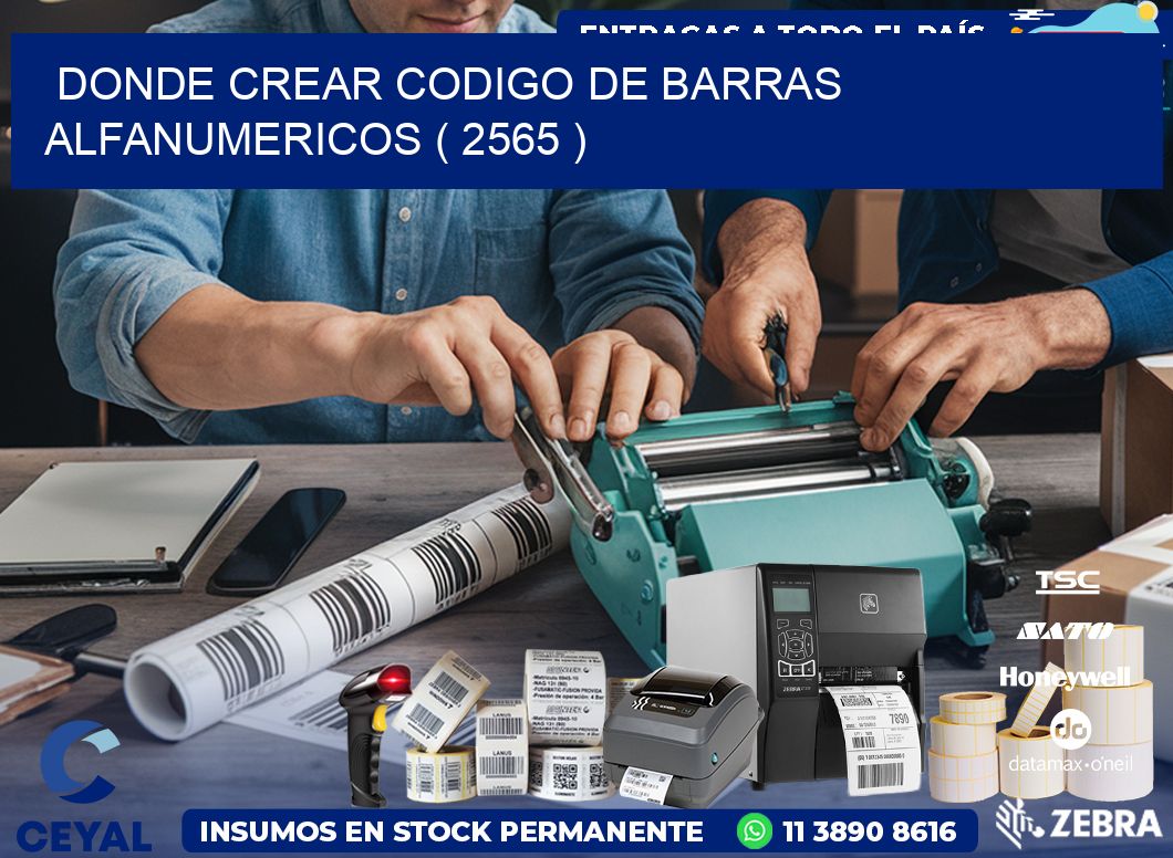 DONDE CREAR CODIGO DE BARRAS ALFANUMERICOS ( 2565 )