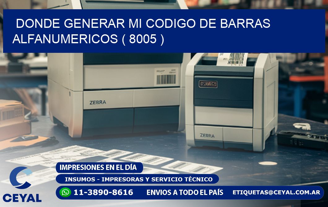 DONDE GENERAR MI CODIGO DE BARRAS ALFANUMERICOS ( 8005 )
