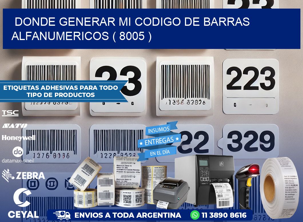 DONDE GENERAR MI CODIGO DE BARRAS ALFANUMERICOS ( 8005 )