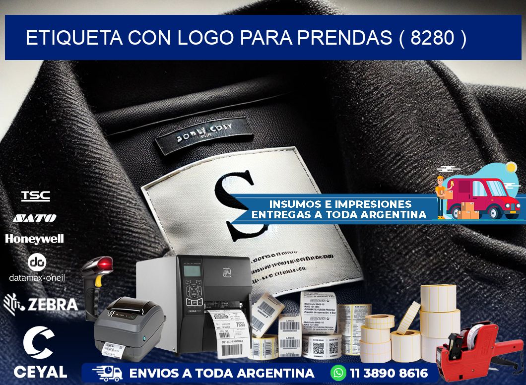 ETIQUETA CON LOGO PARA PRENDAS ( 8280 )