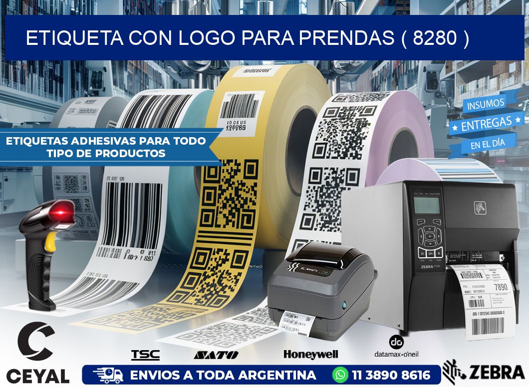 ETIQUETA CON LOGO PARA PRENDAS ( 8280 )
