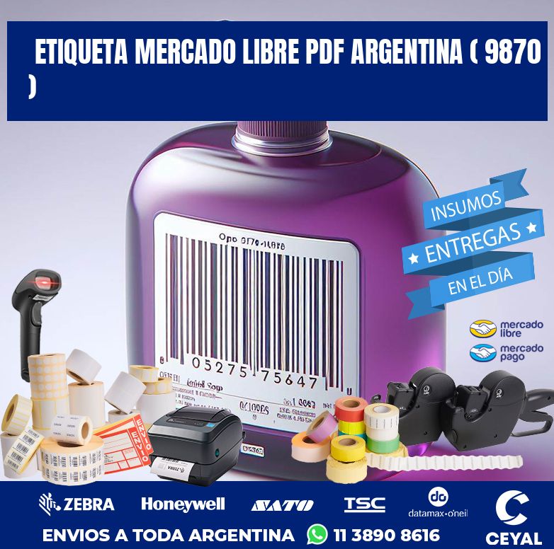 ETIQUETA MERCADO LIBRE PDF ARGENTINA ( 9870 )