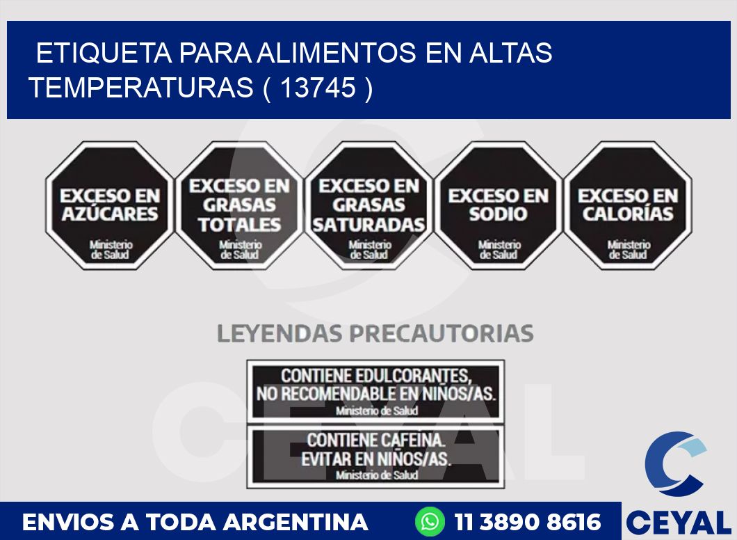 ETIQUETA PARA ALIMENTOS EN ALTAS TEMPERATURAS ( 13745 )