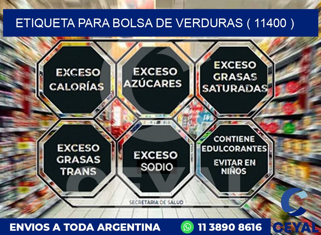 ETIQUETA PARA BOLSA DE VERDURAS ( 11400 )