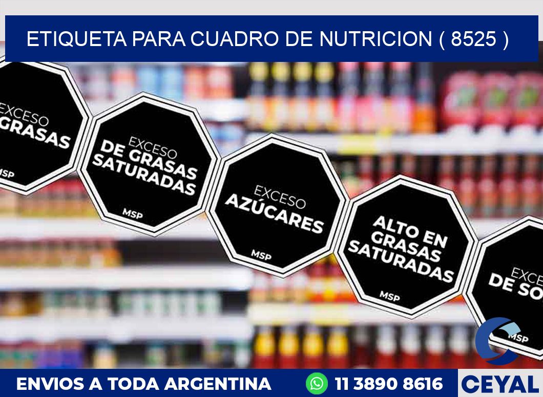 ETIQUETA PARA CUADRO DE NUTRICION ( 8525 )