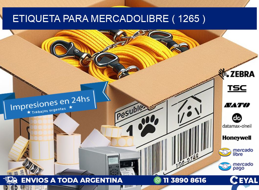 ETIQUETA PARA MERCADOLIBRE ( 1265 )