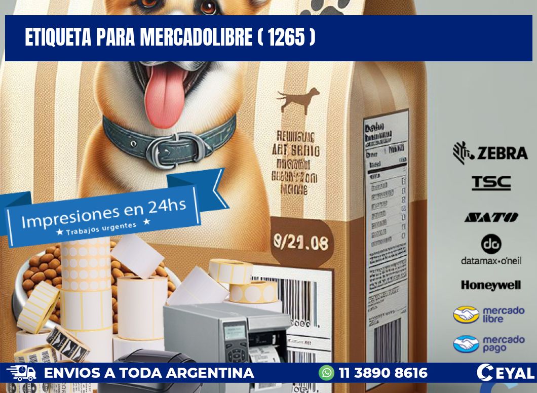 ETIQUETA PARA MERCADOLIBRE ( 1265 )