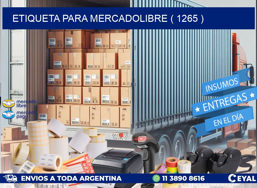 ETIQUETA PARA MERCADOLIBRE ( 1265 )