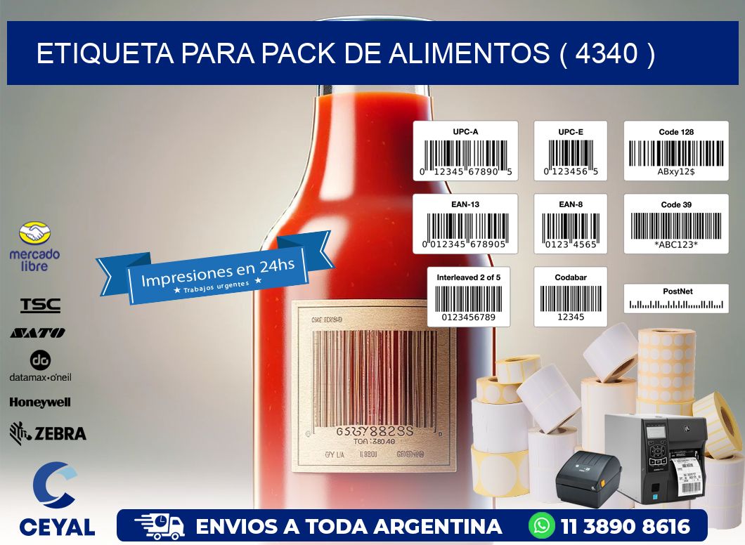 ETIQUETA PARA PACK DE ALIMENTOS ( 4340 )