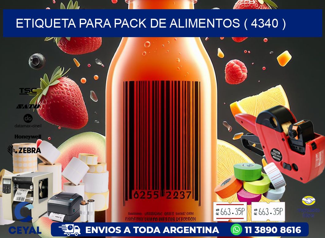 ETIQUETA PARA PACK DE ALIMENTOS ( 4340 )