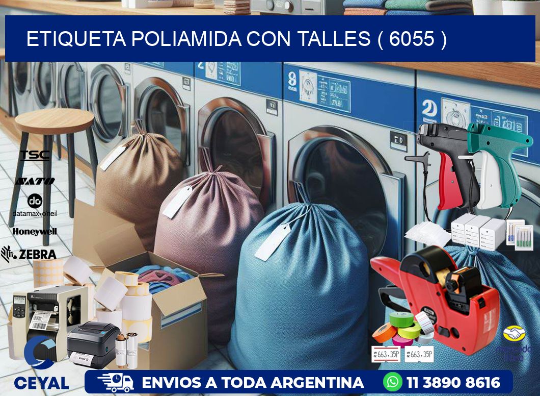 ETIQUETA POLIAMIDA CON TALLES ( 6055 )