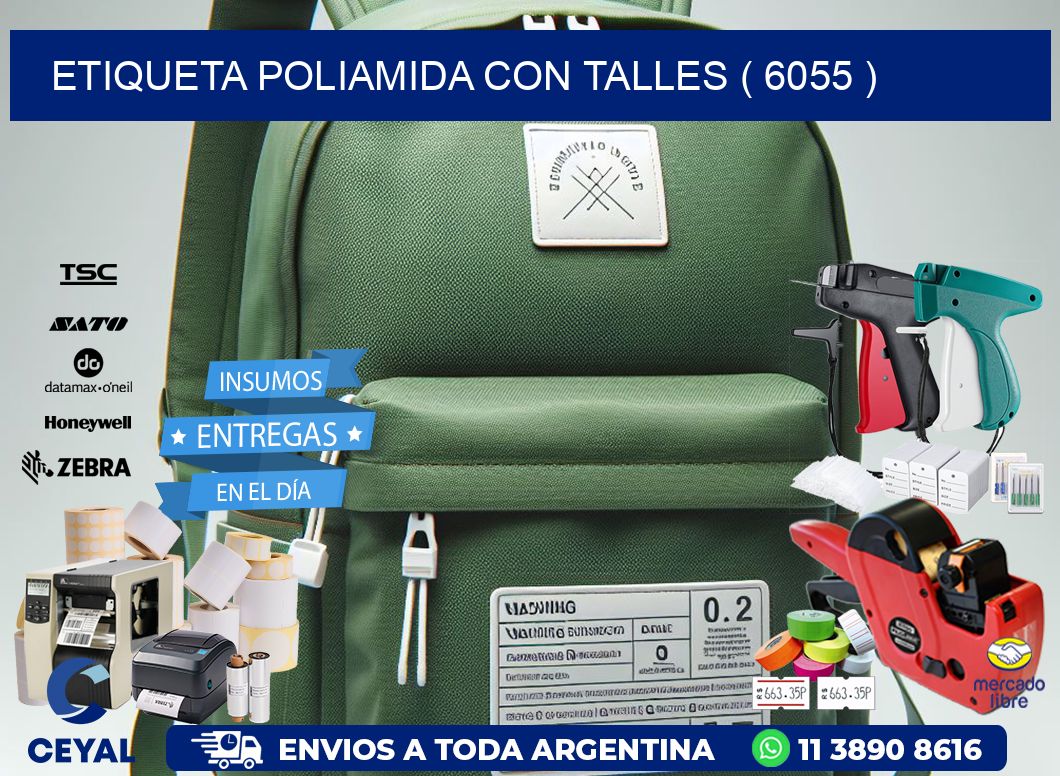 ETIQUETA POLIAMIDA CON TALLES ( 6055 )