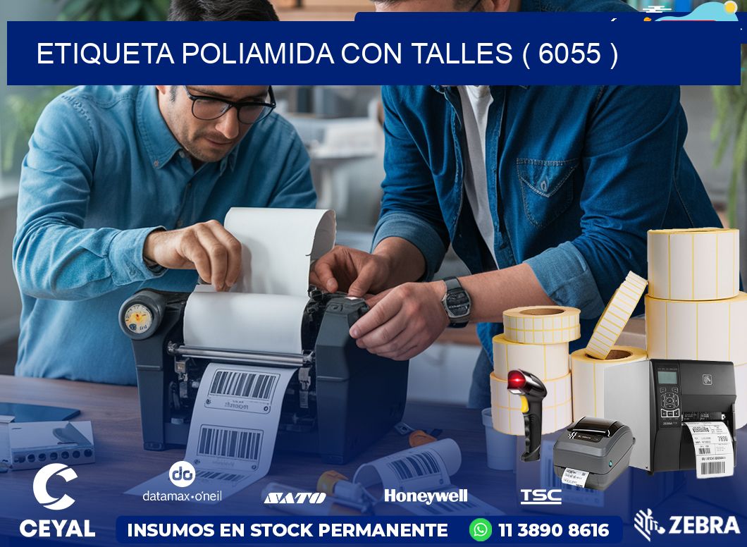 ETIQUETA POLIAMIDA CON TALLES ( 6055 )