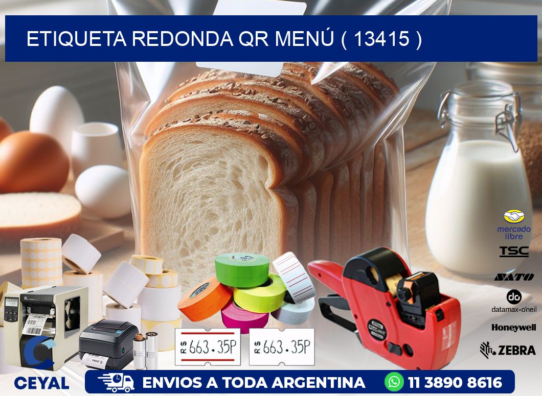 ETIQUETA REDONDA QR MENÚ ( 13415 )